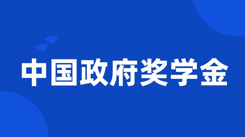 中国政府奖学金