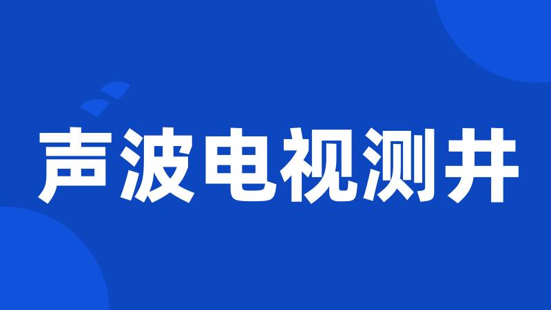 声波电视测井