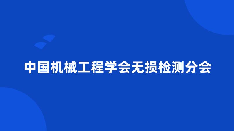 中国机械工程学会无损检测分会