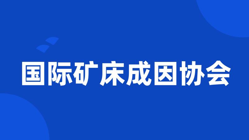 国际矿床成因协会