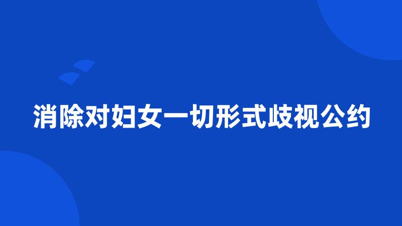 消除对妇女一切形式歧视公约