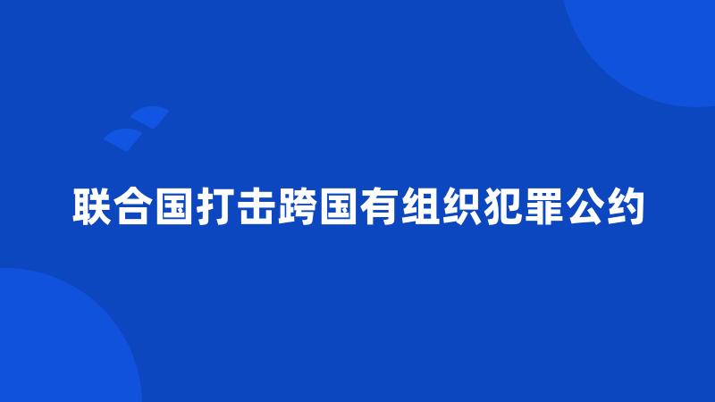 联合国打击跨国有组织犯罪公约