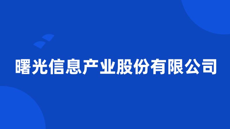 曙光信息产业股份有限公司