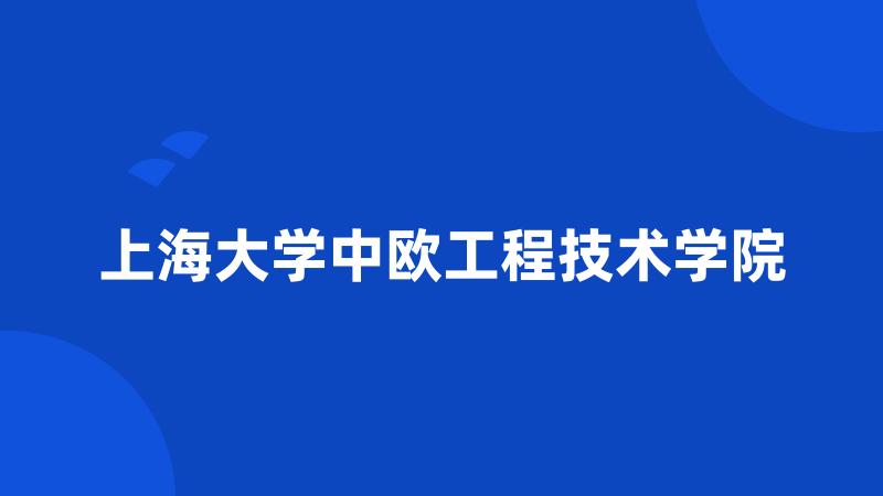 上海大学中欧工程技术学院