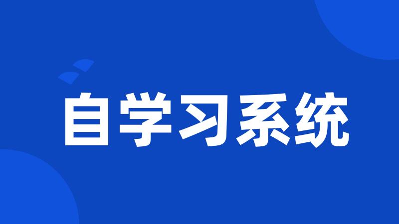 自学习系统