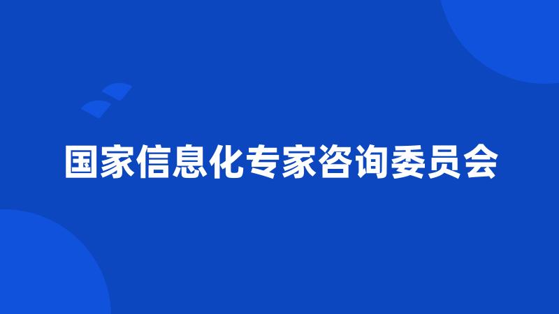 国家信息化专家咨询委员会