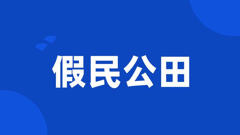 假民公田