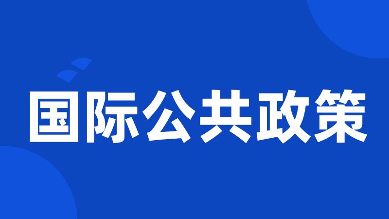 国际公共政策