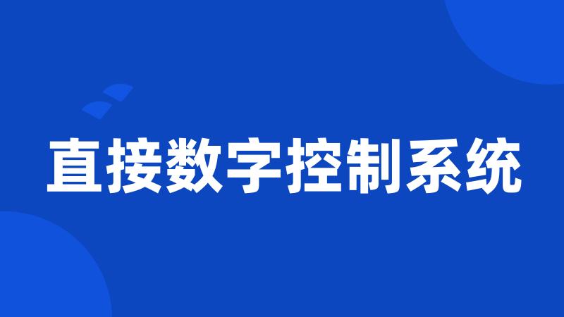 直接数字控制系统