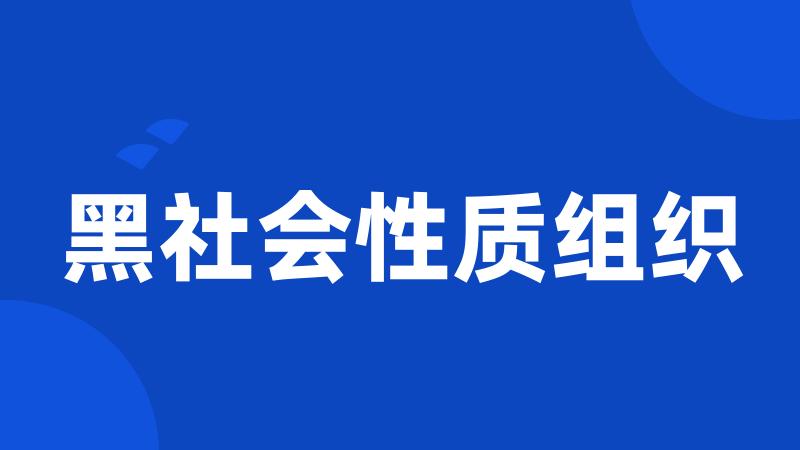 黑社会性质组织