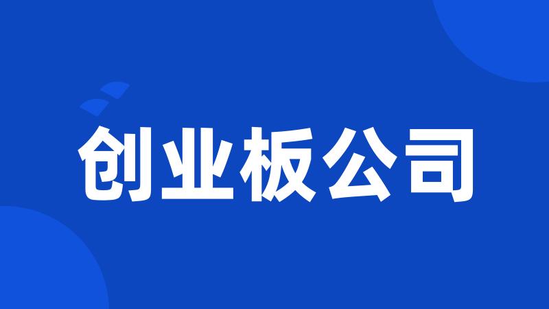 创业板公司