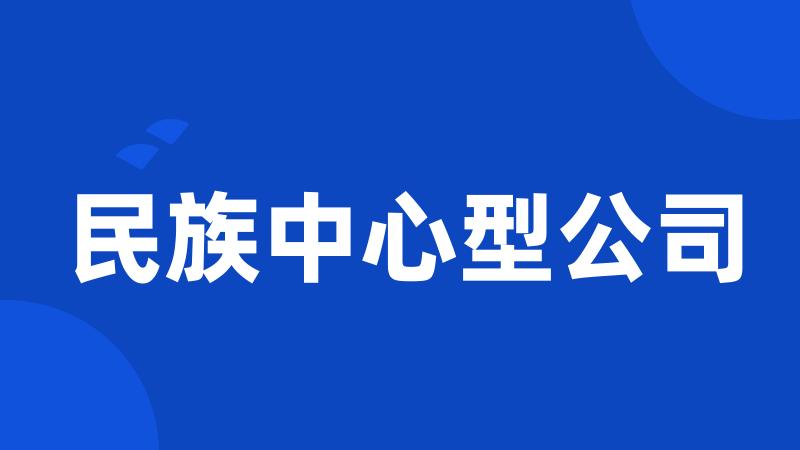 民族中心型公司