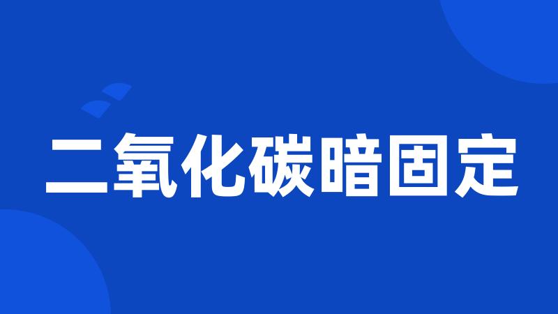 二氧化碳暗固定