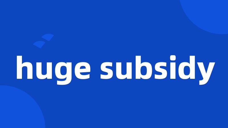 huge subsidy