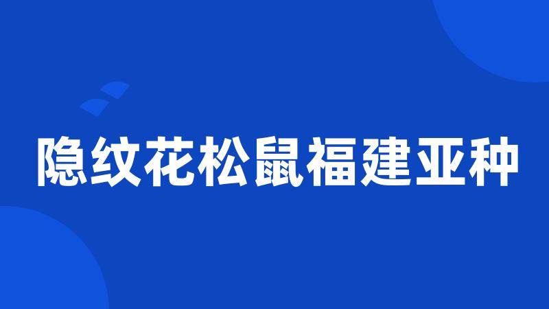 隐纹花松鼠福建亚种