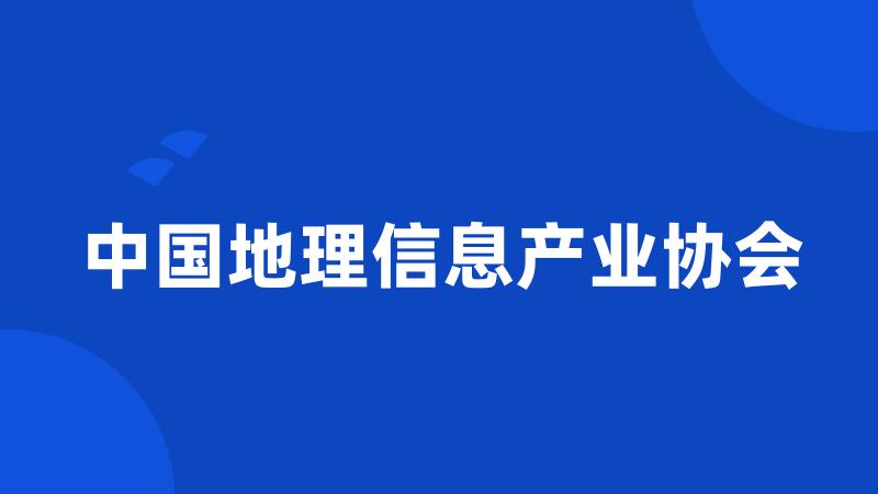 中国地理信息产业协会