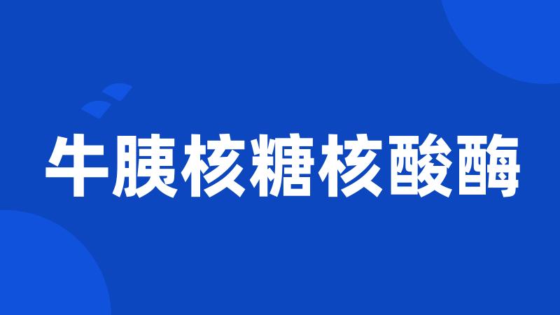 牛胰核糖核酸酶