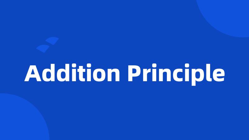 Addition Principle