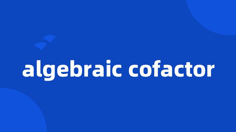 algebraic cofactor