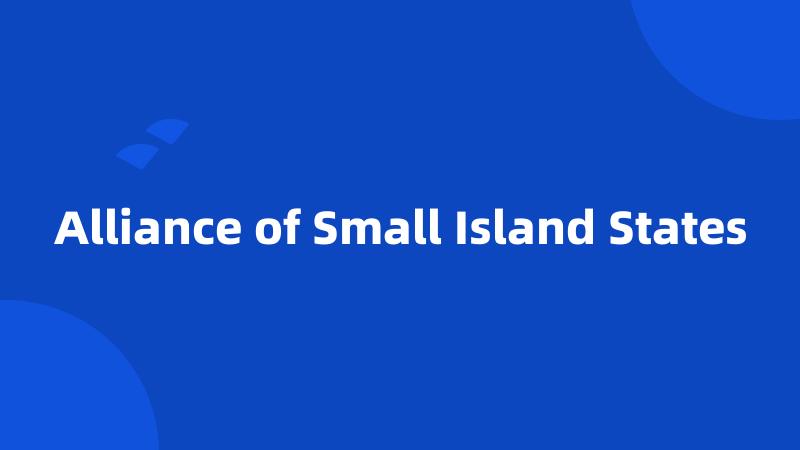 Alliance of Small Island States