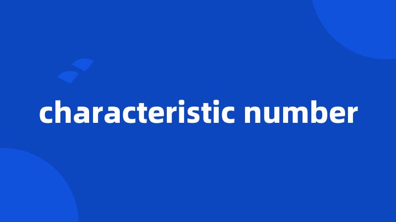 characteristic number