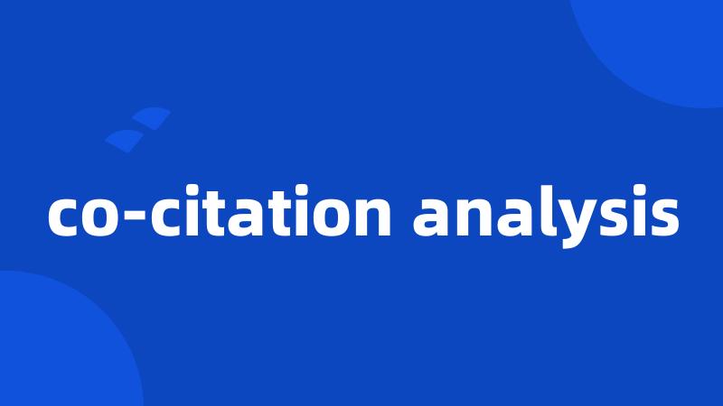 co-citation analysis