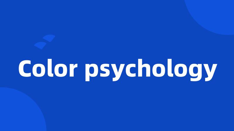 Color psychology