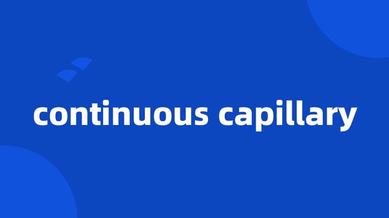 continuous capillary