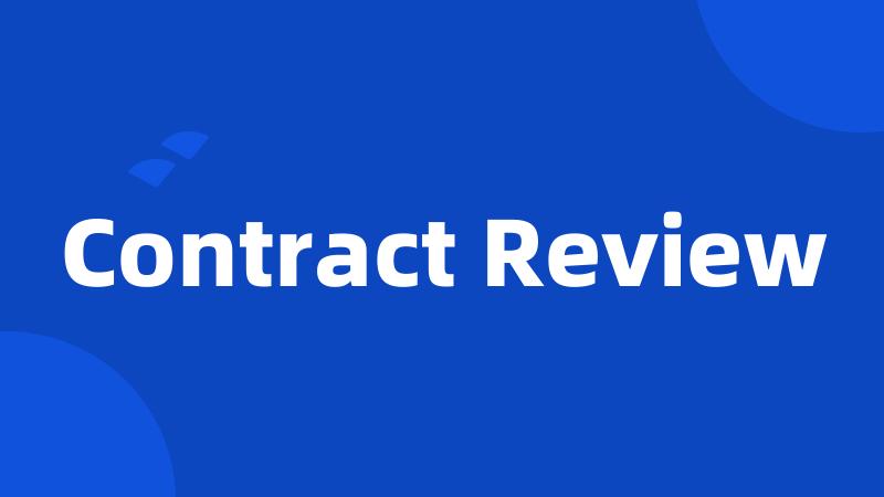 Contract Review