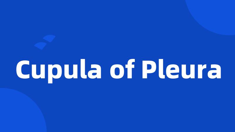 Cupula of Pleura