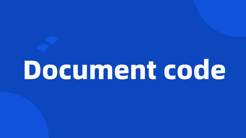 Document code