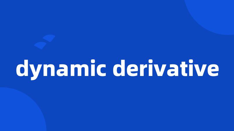 dynamic derivative