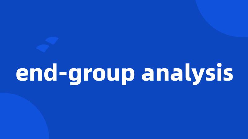 end-group analysis