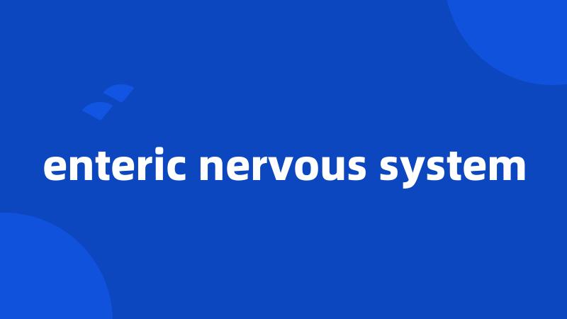 enteric nervous system