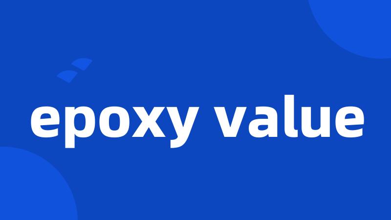 epoxy value