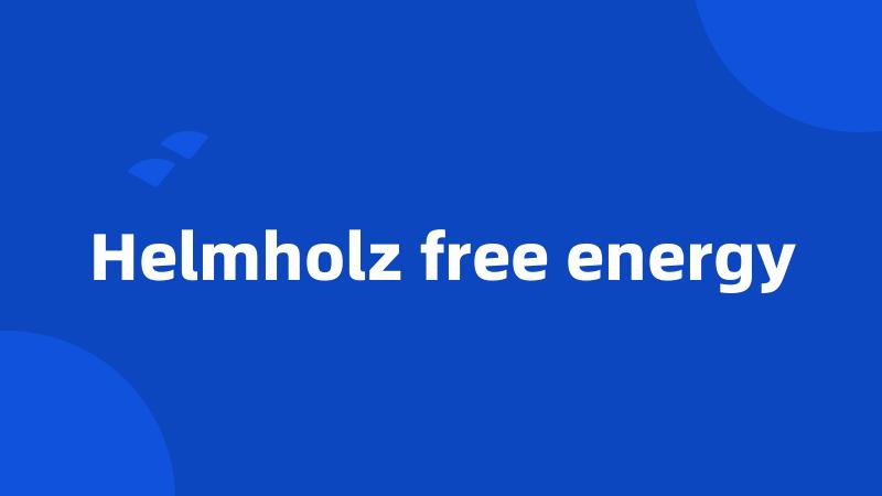 Helmholz free energy