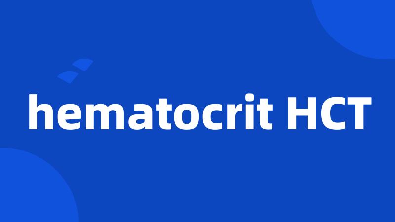 hematocrit HCT