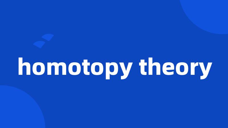 homotopy theory