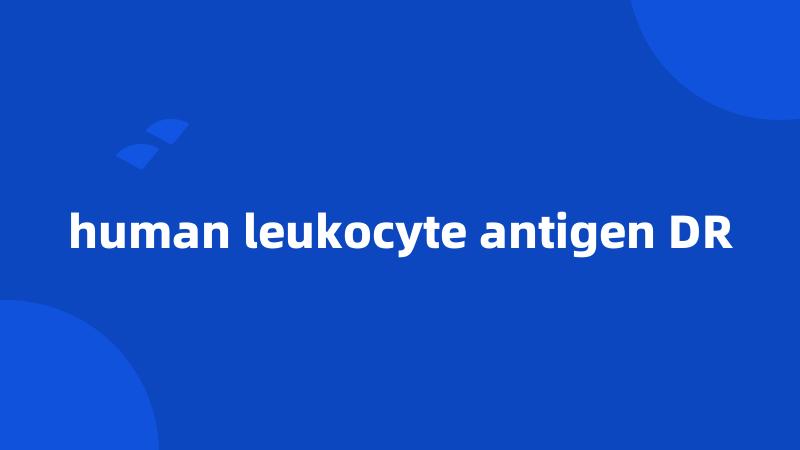 human leukocyte antigen DR