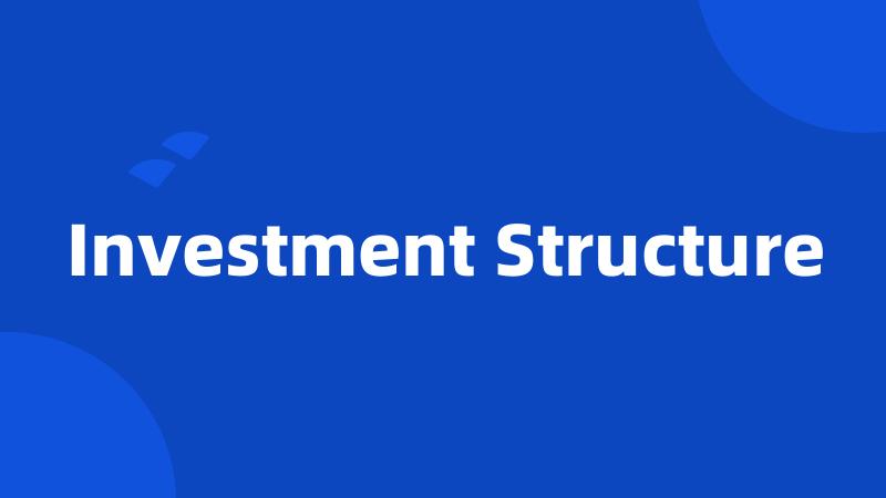 Investment Structure