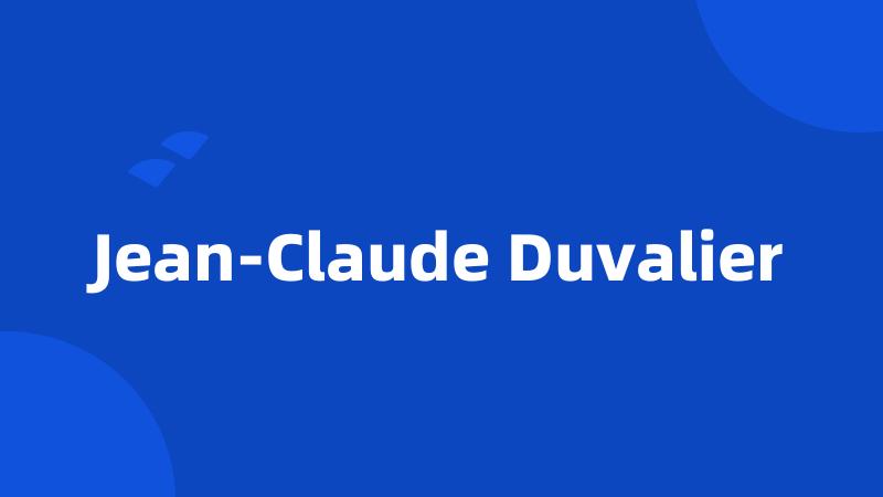 Jean-Claude Duvalier