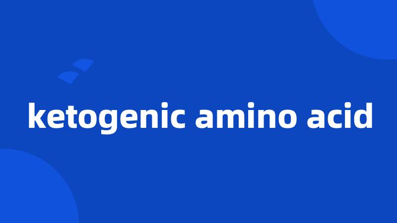 ketogenic amino acid