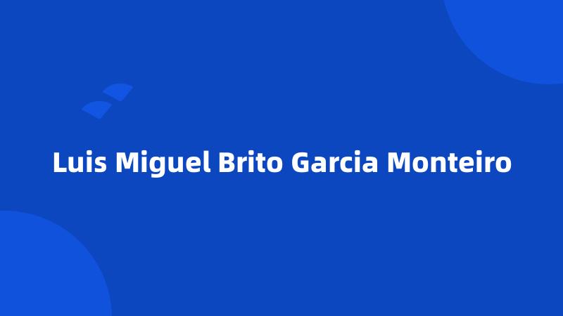 Luis Miguel Brito Garcia Monteiro