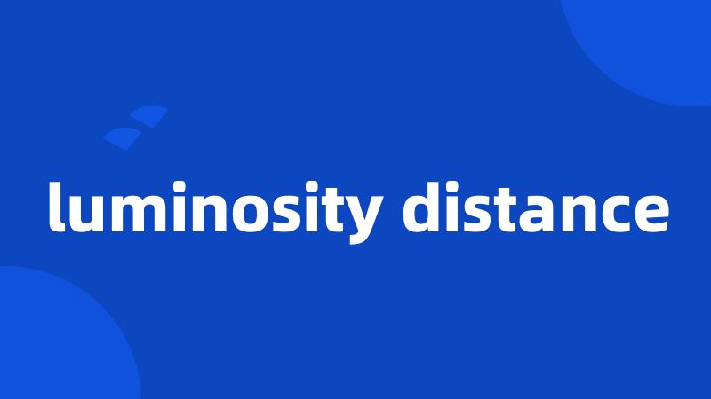 luminosity distance