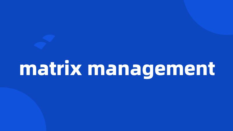 matrix management