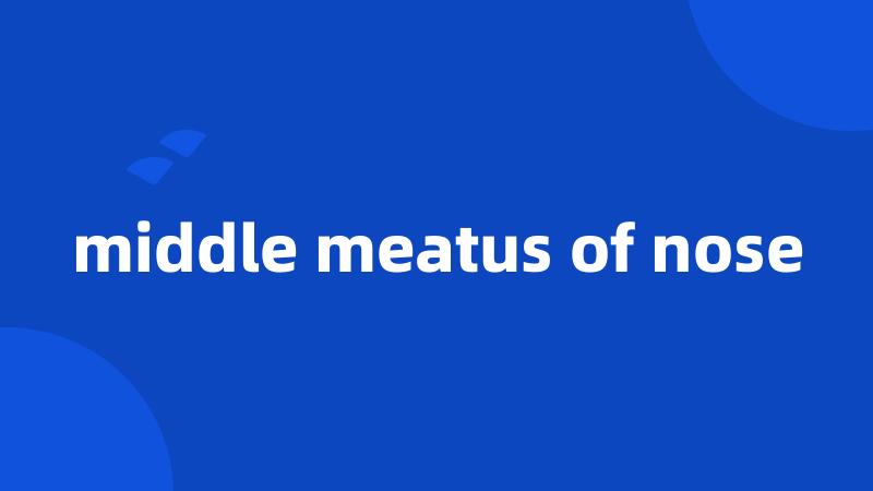 middle meatus of nose