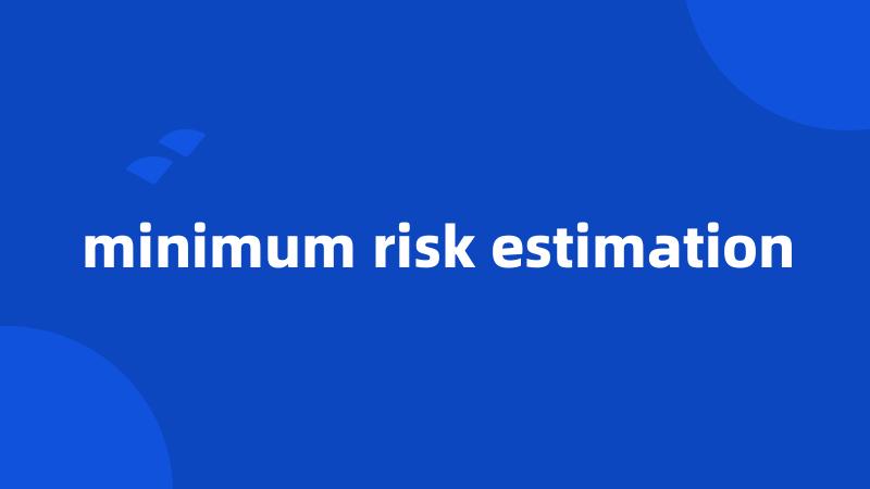 minimum risk estimation