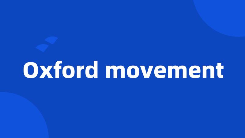 Oxford movement