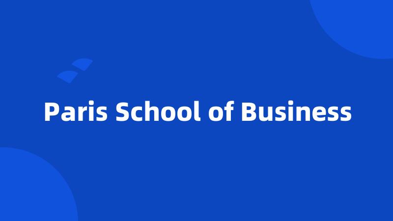 Paris School of Business