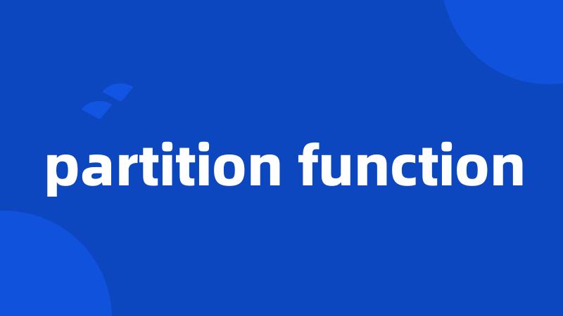 partition function